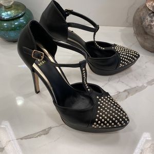 Scene - Black/Silver Studded Platform Stiletto Heels - EUC - 8.5